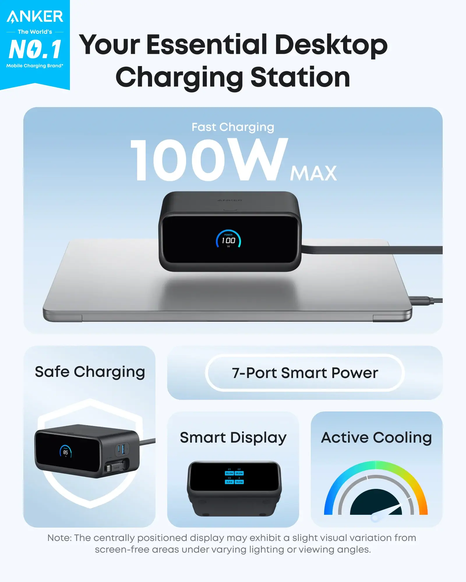 Anker Nano Charging Station 6-in-1 compact multi-device USB charger with multiple ports on white background