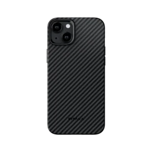 iPhone 15-Pitaka Black/Grey Aramid Military Grade Protection