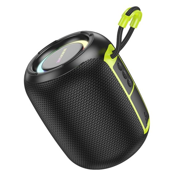 BOROFONE BR36 Lucy Sports Wireless Speaker in black with rugged design and portable handle for outdoor activities