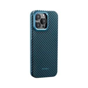 iPhone 15 ProMax -Pitaka Black/Blue Aramid Military Grade Protection