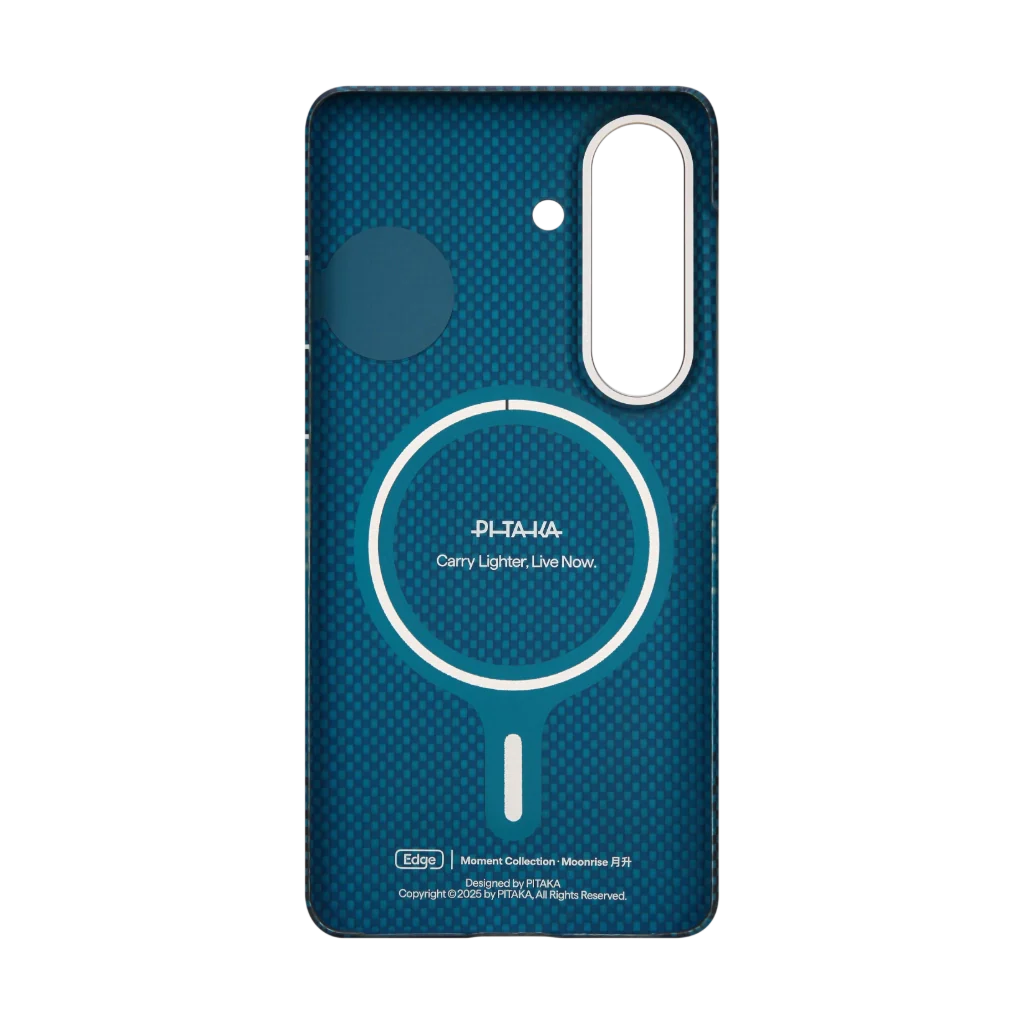 S26 Plus Pitaka Aaron Button Ultra Slim Case in Moonrise colorway showing sleek edge design and premium finish