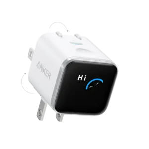 Caricatore Anker Nano 45W bianco con Display Smart e design pieghevole a 180°