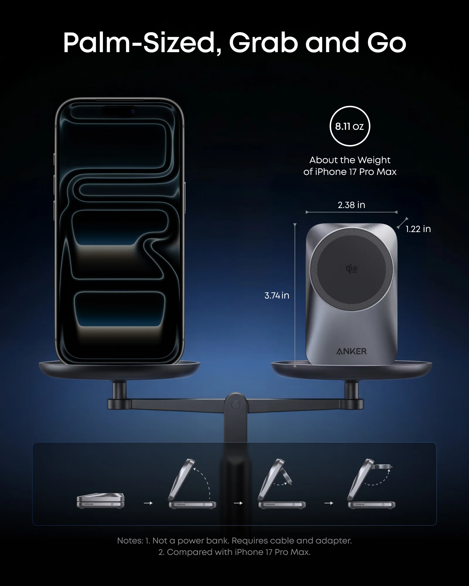 Anker Prime Wireless Charging Station (3-in-1, MagGo, AirCool, Foldable) - Image 8