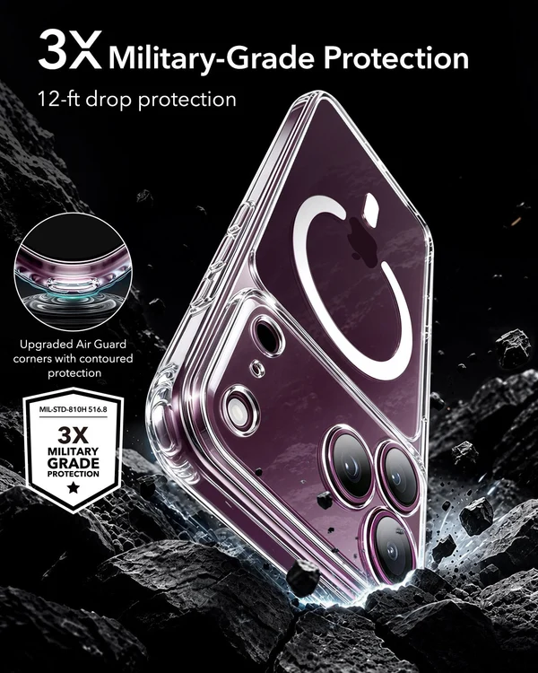 iPhone 18 ProMax ESR Hybrid Magnetic Case Clear - Image 4