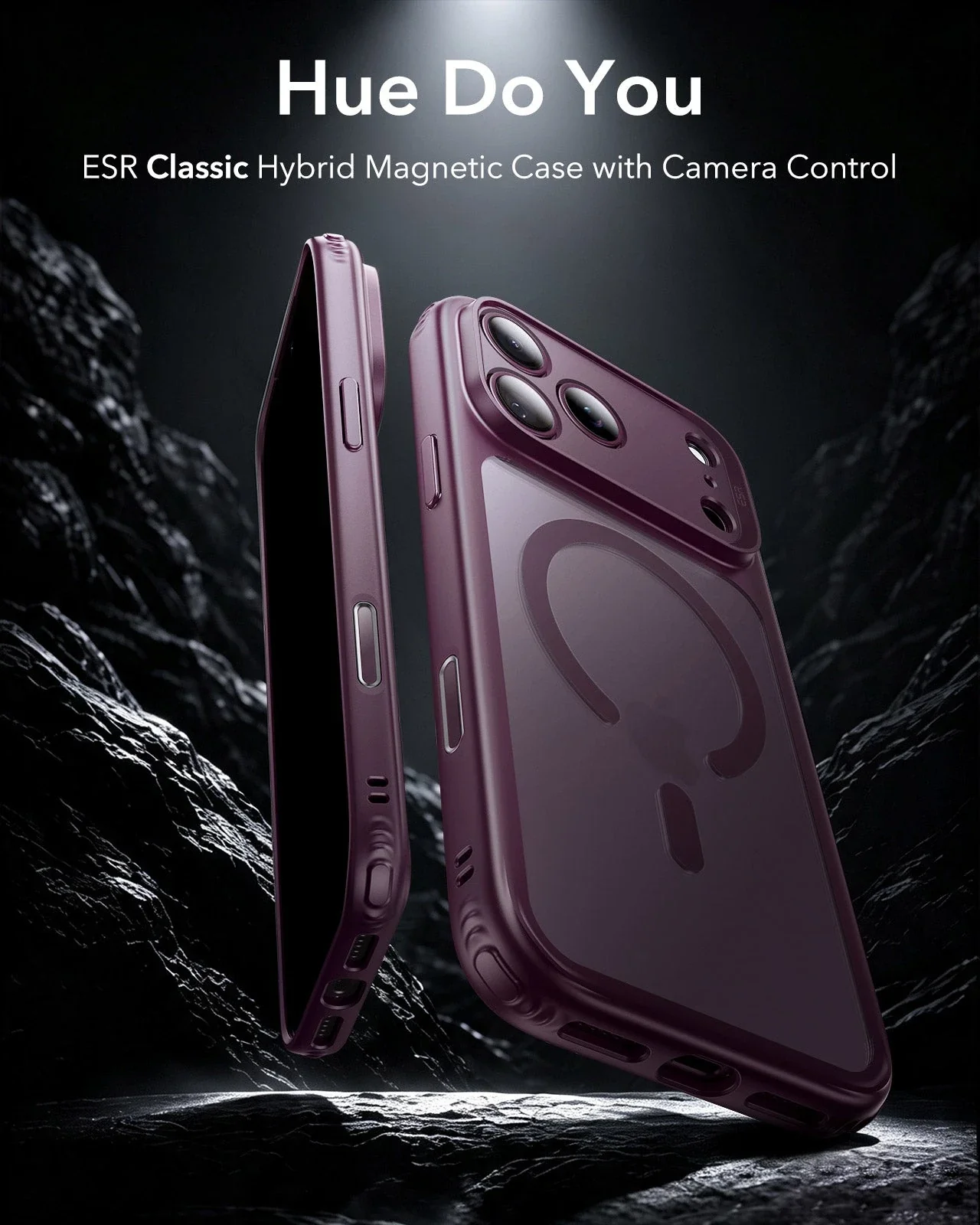 iPhone 17 ProMax ESR Hybrid Magnetic Case Frosted Deep Burgundy - Image 5