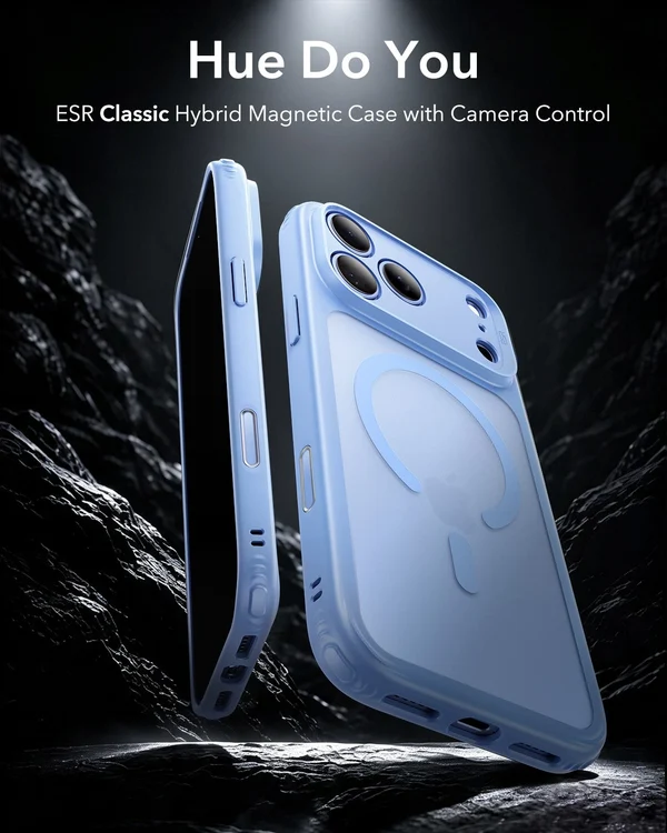 iPhone 17 ProMax ESR Hybrid Magnetic Case Frosted Misty Blue - Image 5